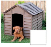 CUCCIA PER CANI IN RESINA CM. 71x71x68 h MARRONE PORTA CM.26x48 h