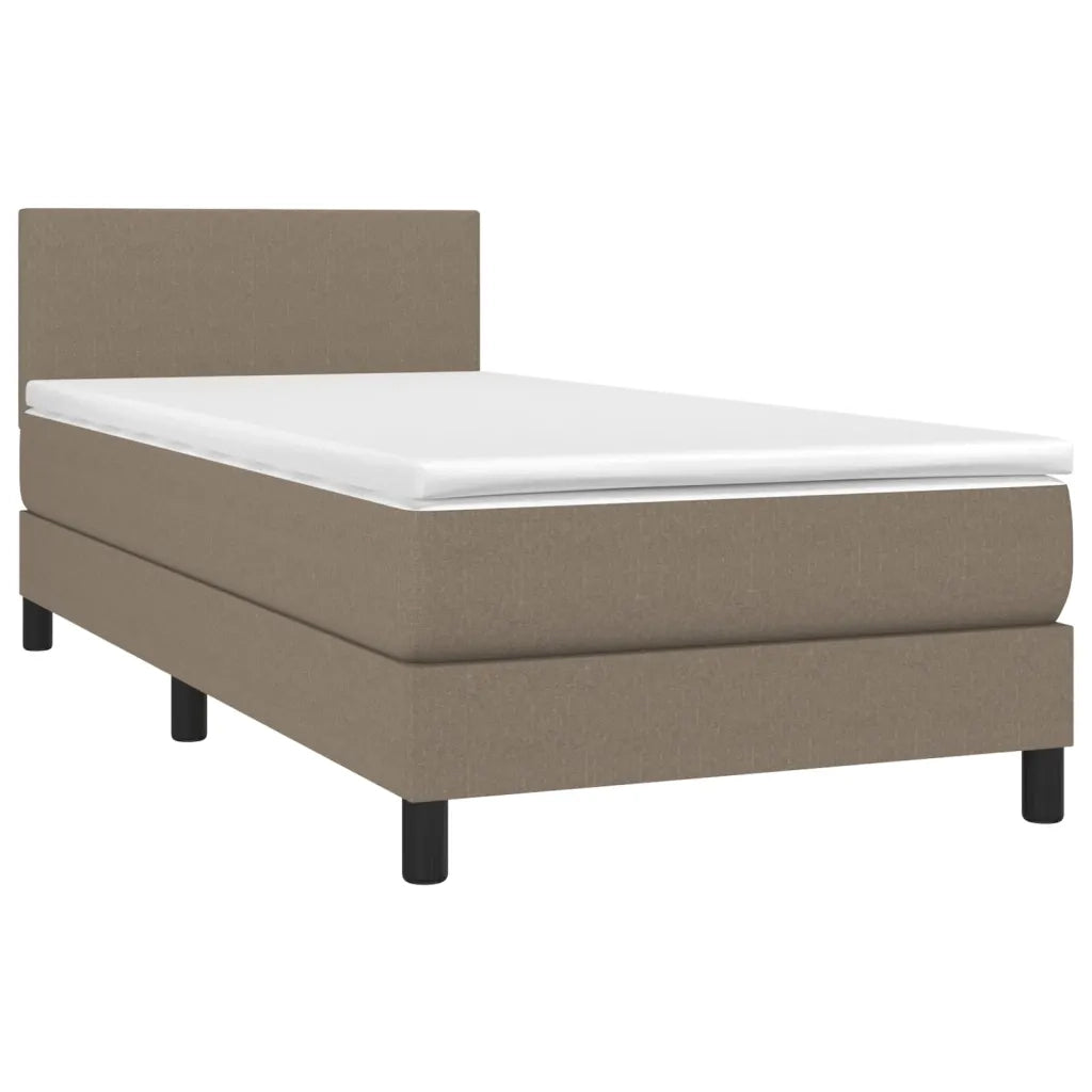 Letto a Molle con Materasso e LED-Struttura Letto con Materasso Tortora 80x200 cm in Tessuto 368936