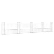 Cesto Gabbione a U con 5 Pali in Ferro 500x20x100 cm