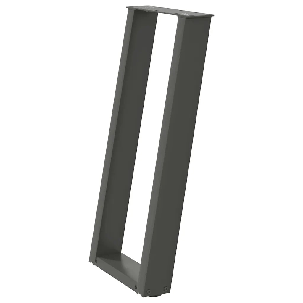Gambe per tavolo consolle a forma di U 2 pz Antracite 38x(72-73) cm Acciaio 4012782