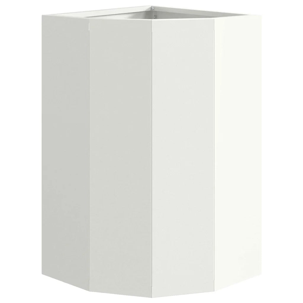 Fioriere | Cassetta per fiori | Vaso d'angolo Bianco 30 x 30 x 50 cm Acciaio