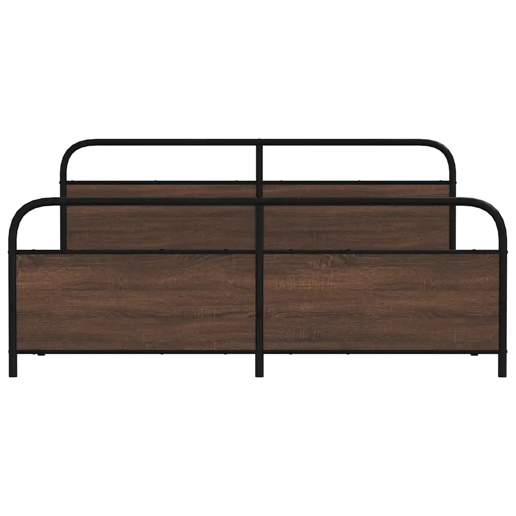 Giroletto senza Materasso in Metallo-Struttura Letto Rovere Marrone 180x200 cm 620793