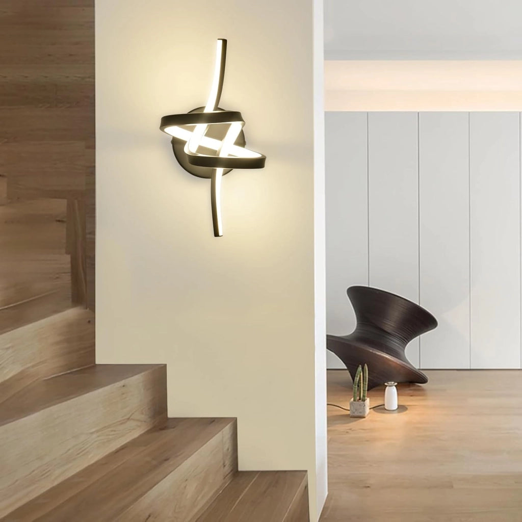 ZMH Applique LED da interno 7W nero 3000K Applique per vano scale soggiorno