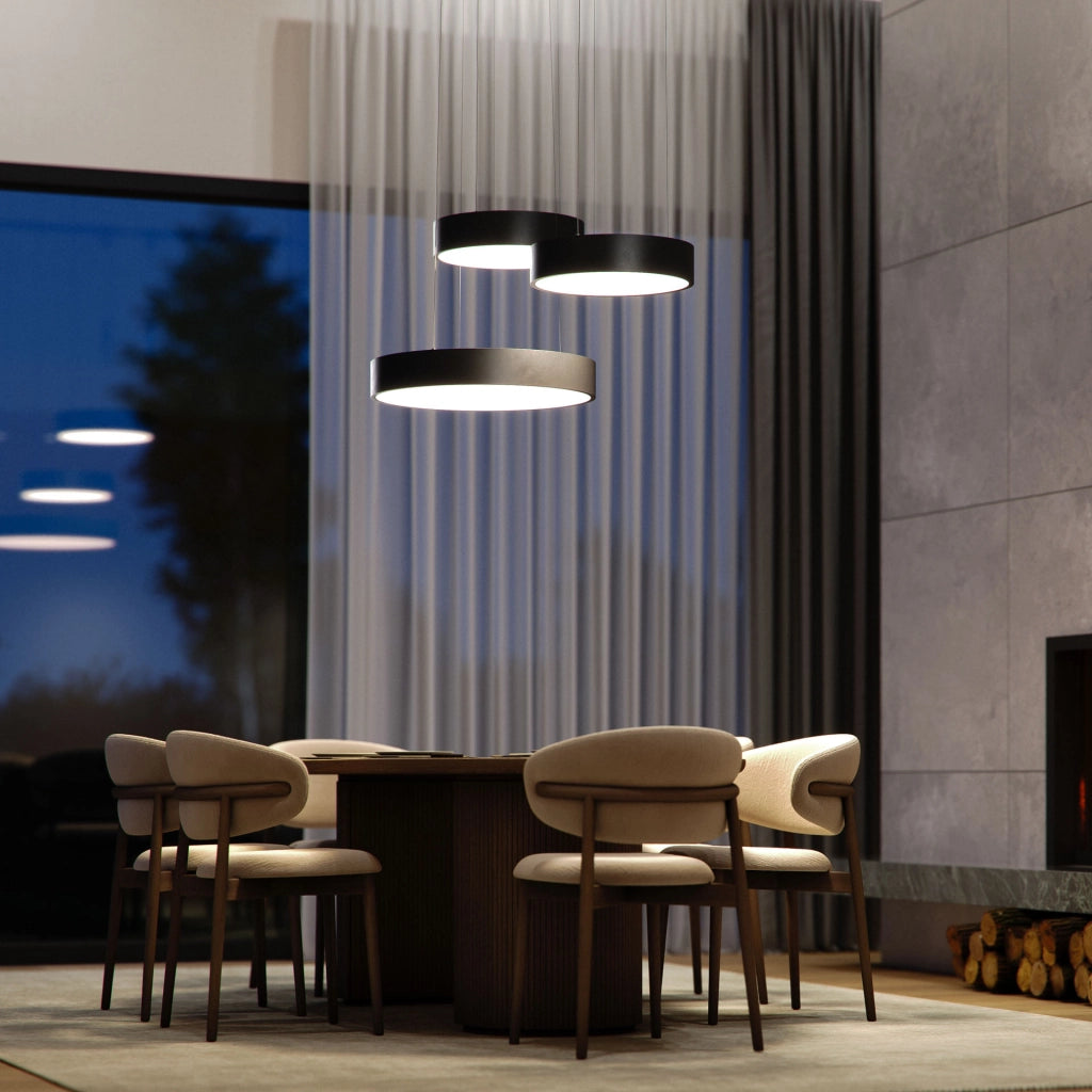Plafoniera Sospesa TOT Beneito & Faure 40W 450mm 115º Tuya CCT 2600K-4000K dimmerabile Nero Opaco - Illuminazione Smart Design Moderno