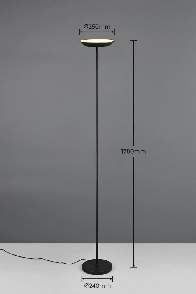 Lampada da terra SPECTER nera LED 17W touch CCT 178cm