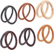 Kit per creare una borsa in DIY con maniglie in legno a forma rotonda, 12 pezzi, maniglie per borse da cucire, sostituzione maniglie per portafogli, kit per creare borse in DIY