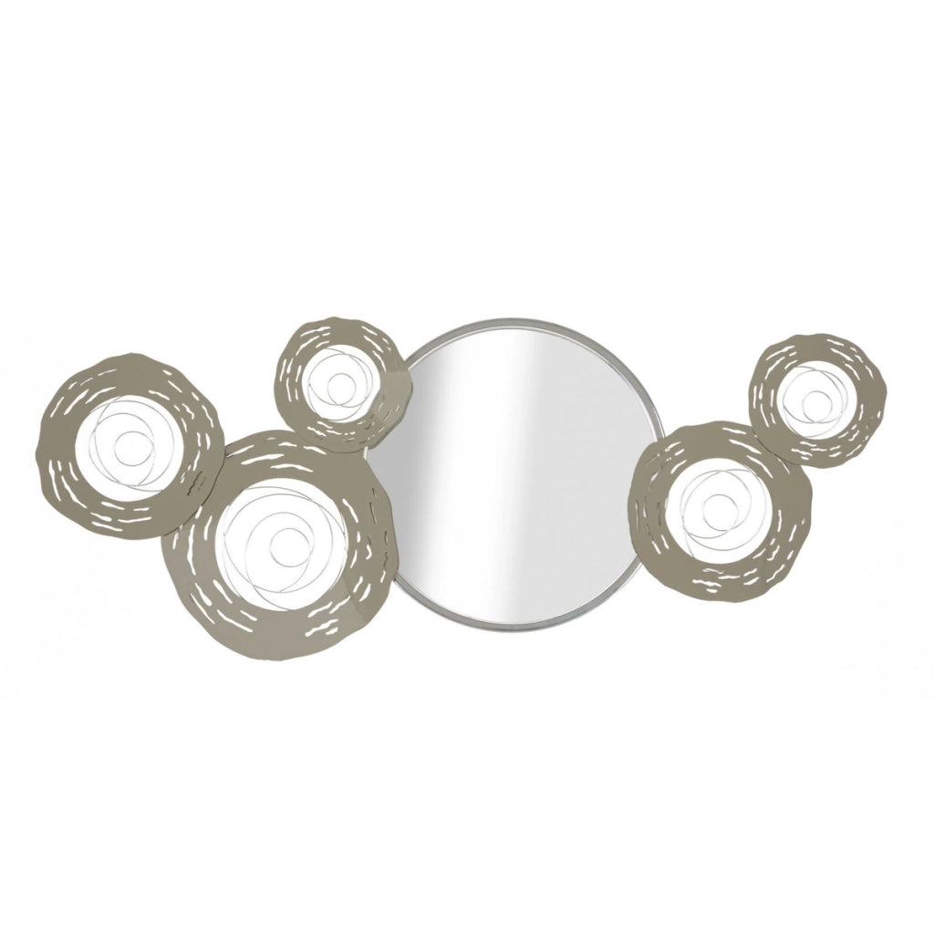 Decorazione in Metallo 3D Cerchi 18, Argento, Metallo, 106x3,8x48 cm