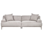 Divano a 3 posti in tessuto Grigio chiaro Soggiorno Stile moderno Gambe in metallo