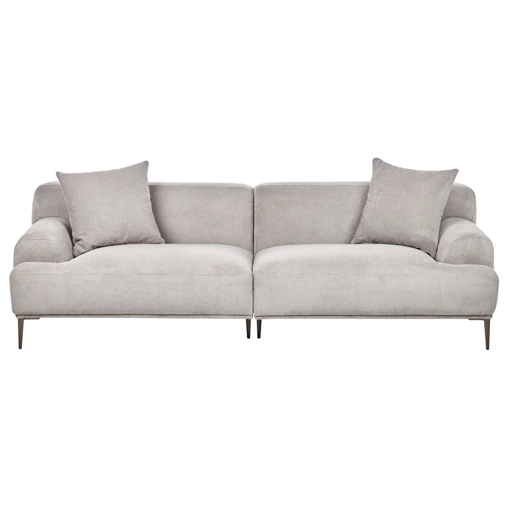Divano a 3 posti in tessuto Grigio chiaro Soggiorno Stile moderno Gambe in metallo