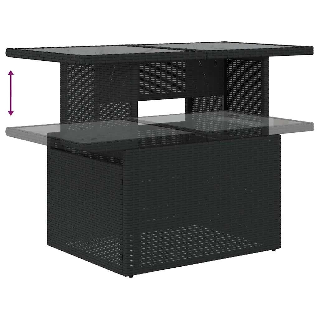 Set Divani da Giardino con Cuscini 7pz Nero Polyrattan 3326167