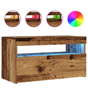 Mobile TV | Armadietto TV | Mobile Porta TV con LED Legno Antico 75x35x40 cm Multistrato