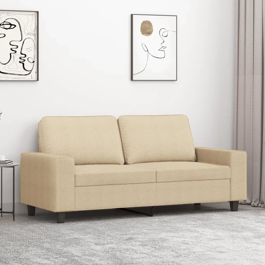 Divano a 2 Posti-Sofa 2 Posti Crema 140 cm in Tessuto 809014