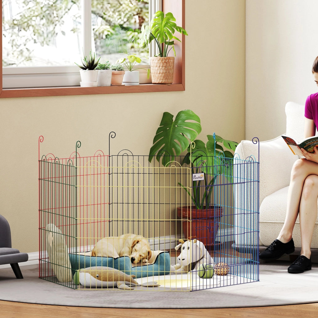 Recinzione per Cani Modulare ¨C zephmum ¨C Multicolore, Metallo, 120x60 cm