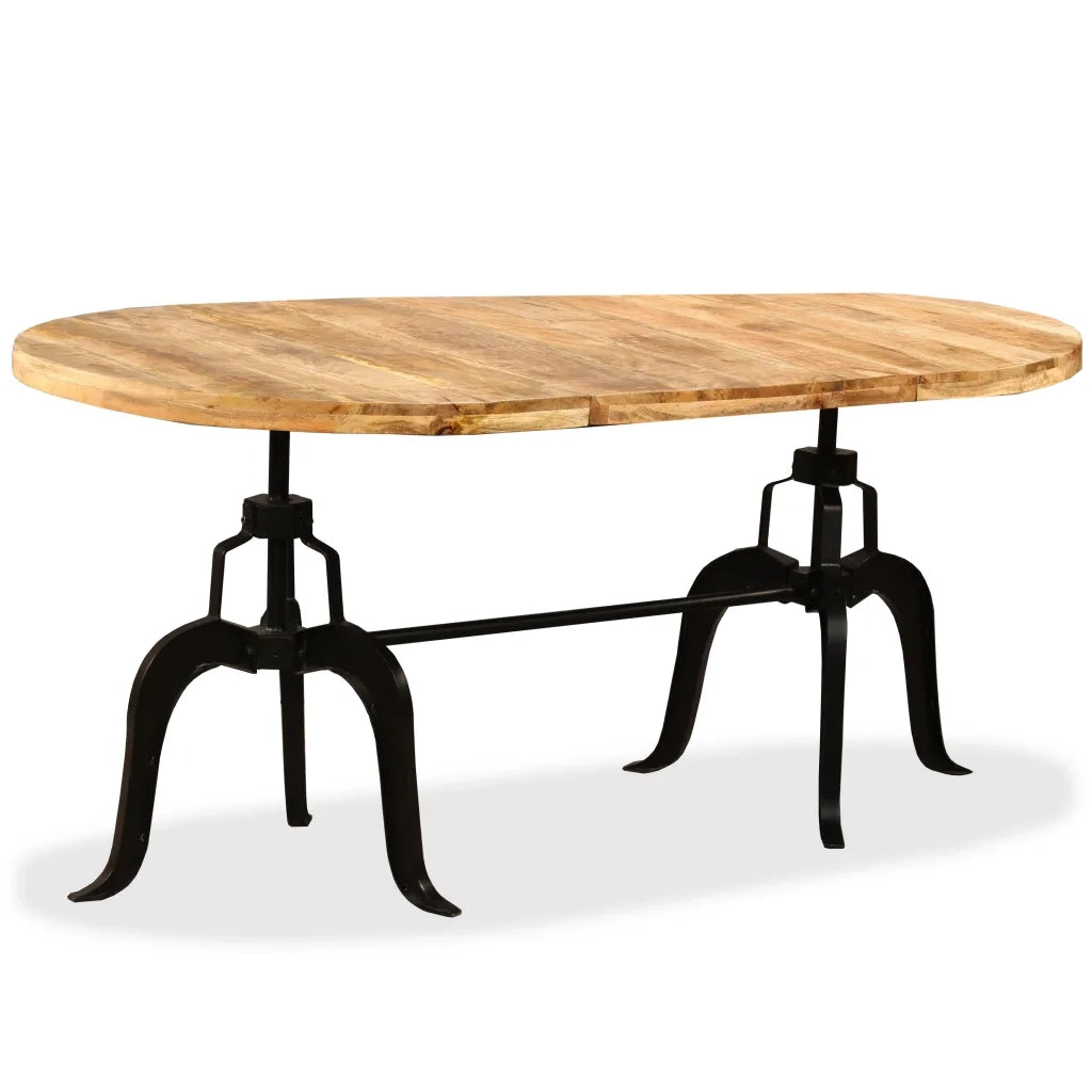 Tavolo da Pranzo in Legno Massello di Mango e Acciaio 180 cm 244799