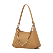 Borsa a tracolla da donna in vera pelle color albicocca