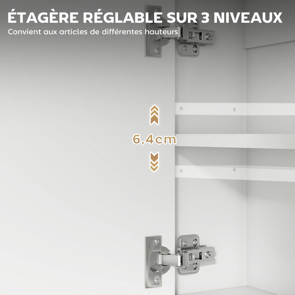 Armadio da bagno con specchio ¨C zephmum ¨C bianco 60x16x60 cm