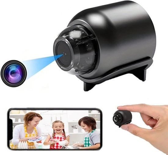 Camera Nanny Mini – Camera Slimma per la Casa – Camera Interna/Esterna Compatibile con Telecomando – Compatibile con Android & iOS – Monitor per Bambini e Animali Domestici – Sorveglianza Automatica - 32G
