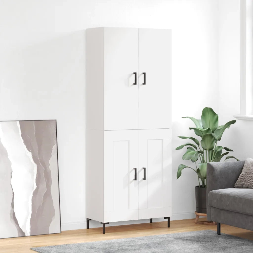 Credenza | Madia | Buffet da pranzo | Armadio da pranzo Bianca 69,5x34x180 cm in Legno Multistrato