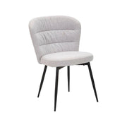 Set di 2 sedie Leo, Seduta indoor, Sedia imbottita, Poltrona multiuso, 58x61 h85 cm, Nero e Grigio