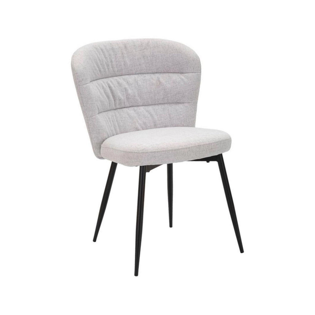 Set di 2 sedie Leo, Seduta indoor, Sedia imbottita, Poltrona multiuso, 58x61 h85 cm, Nero e Grigio