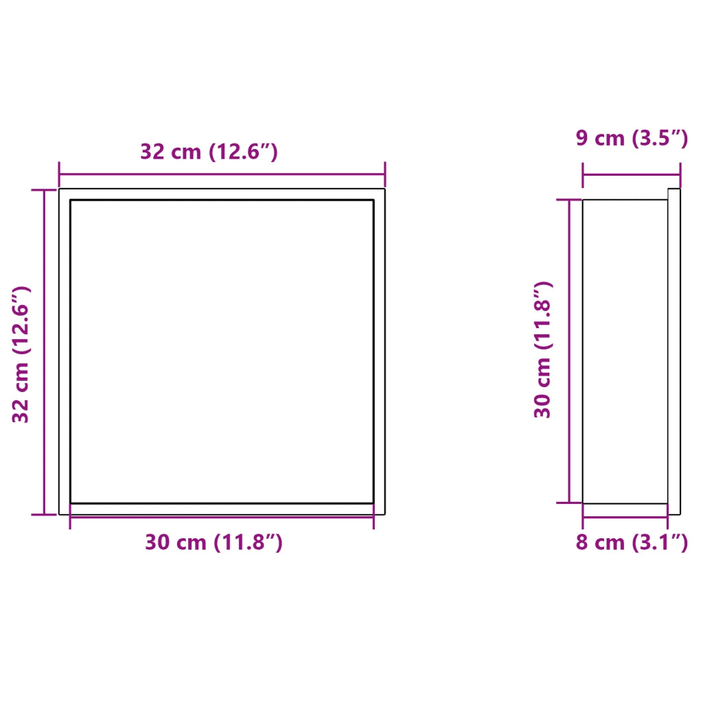 Nicchia per Doccia Oro Spazzolato 32x32x9cm in Acciaio Inox CFW1426907