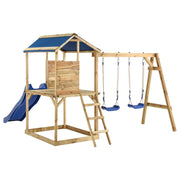 Area giochi esterna con altalene scivolo e robuste strutture per arrampicarsi  giochi da giardino 300 x 220 x 200 cm legno di pino impregnato 02_0004706