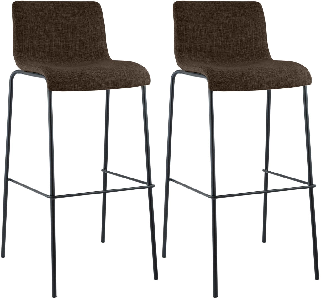 Set di 2 sgabelli da bar Hoover in tessuto struttura a 4 piedi nero 2
