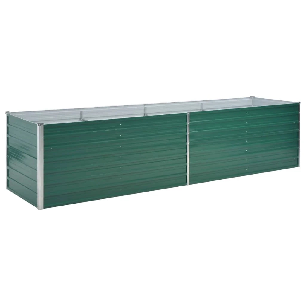 Fioriera rialzata per piante e fiori acciaio zincato 320 x 80 x 77 cm verde 02_0001114