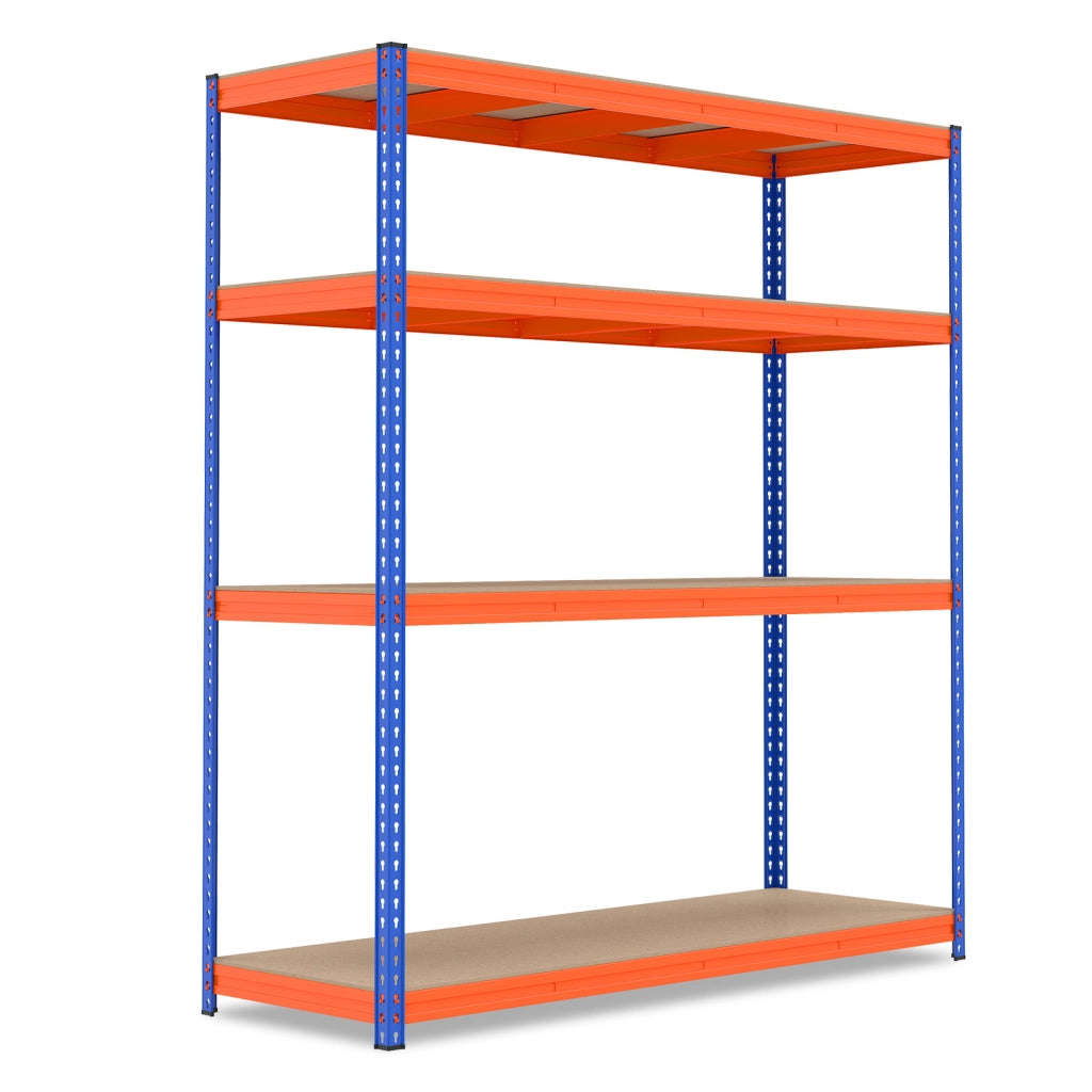 Scaffale in metallo a 4 ripiani regolabili larga 181 cm organizzatore deposito pesante 2400 kg, Mensola utilitaria per casa cucina garage seminterrato