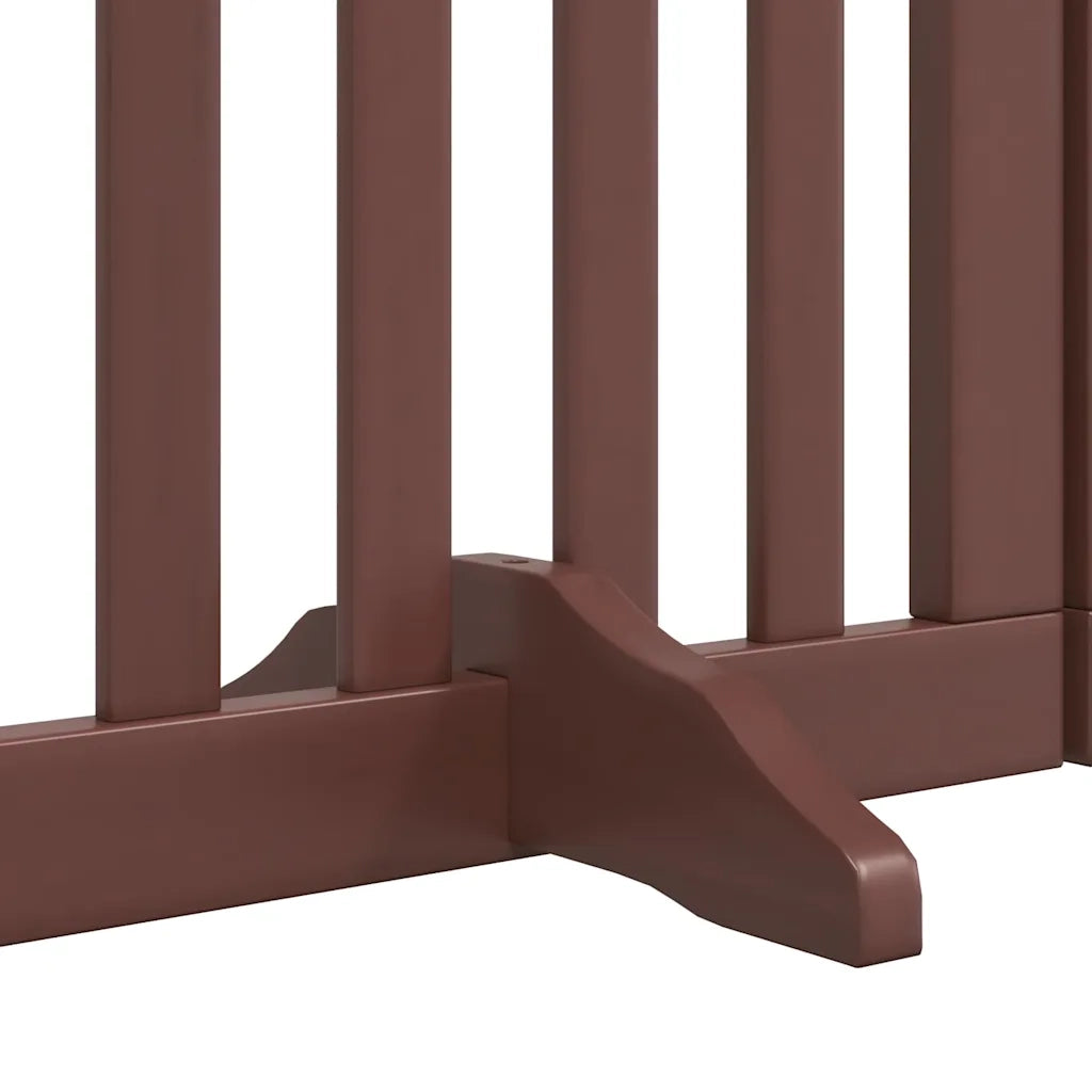 vidaXL Cancello Cani Porta Pieghevole Marrone 9 Pannelli 450cm Pioppo