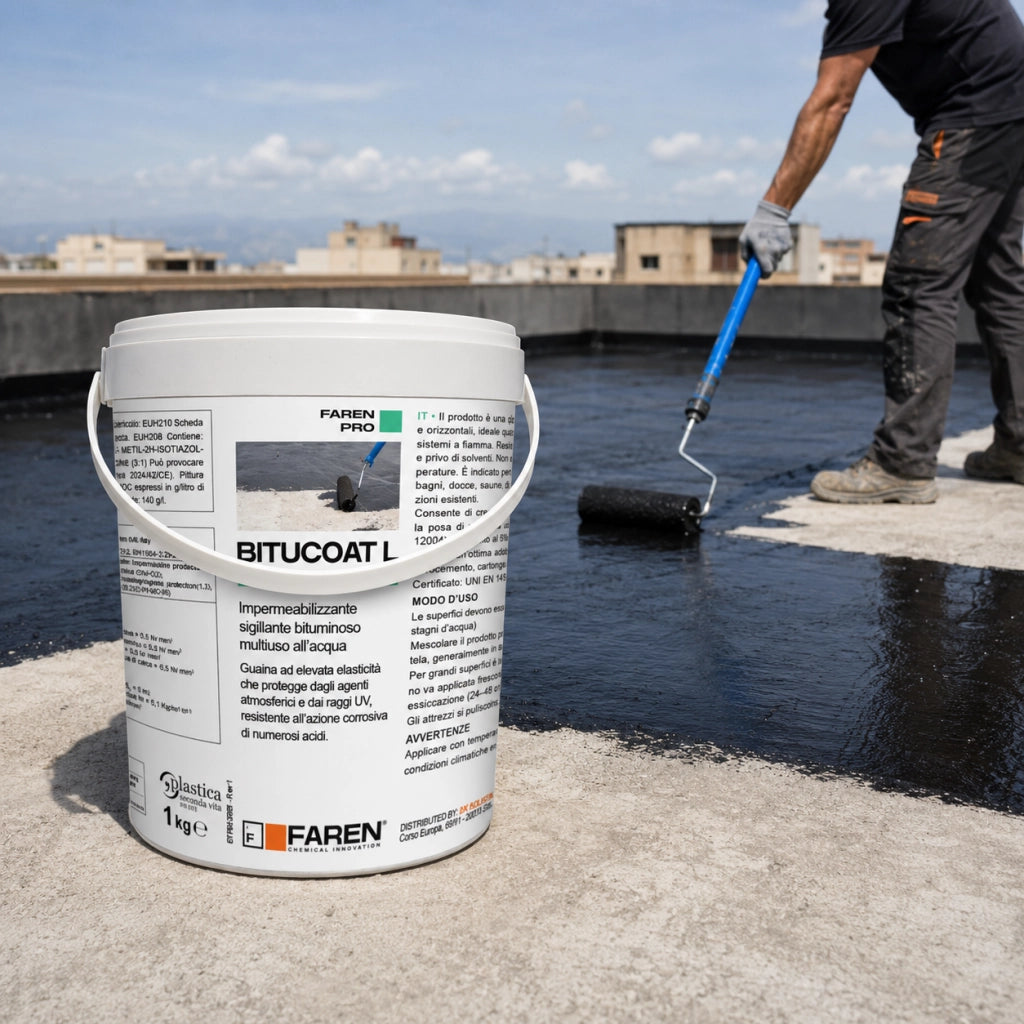 Faren bitucoat l impermeabilizzante bituminoso superfici orizzontali e verticali *** formato 1 kg, confezione 1