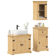 Set Mobili da Bagno 3 pz Corona in Legno Massello di Pino 3334633