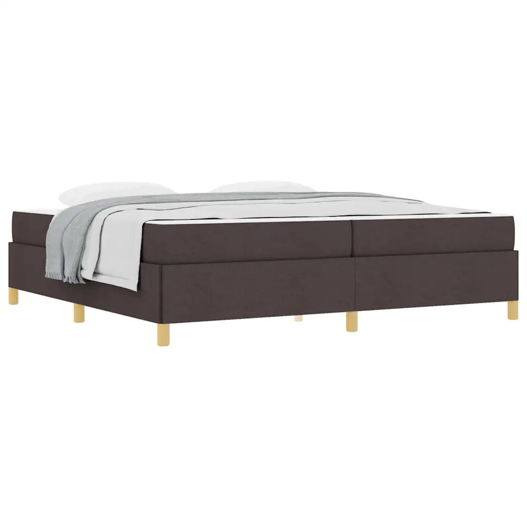 vidaXL Letto a molle Marrone scuro e Bianco 200 x 200 cm Tessuto