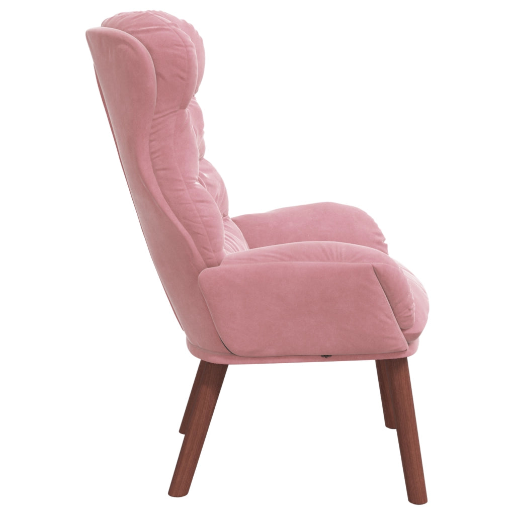 Poltrona Rilassante in Velluto Rosa