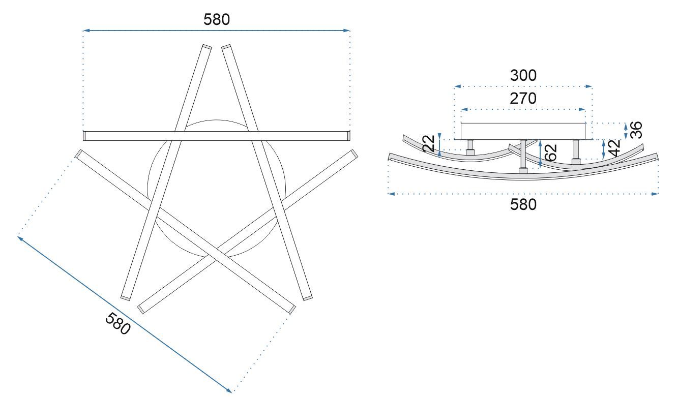 Lampada Da Soffitto Plafoniera Moderna Star Led App399-c