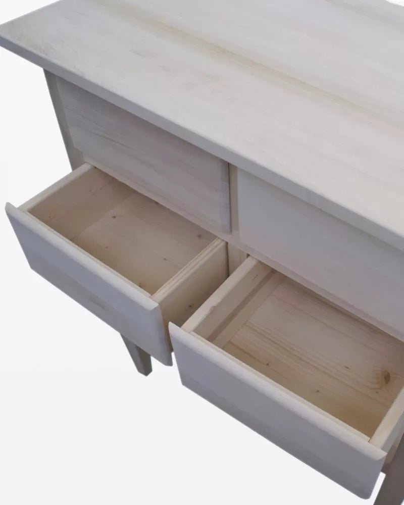 Porta tv 4 cassetti 1 ripiano legno grezzo 68x39x80 (972) - Mobili 2G