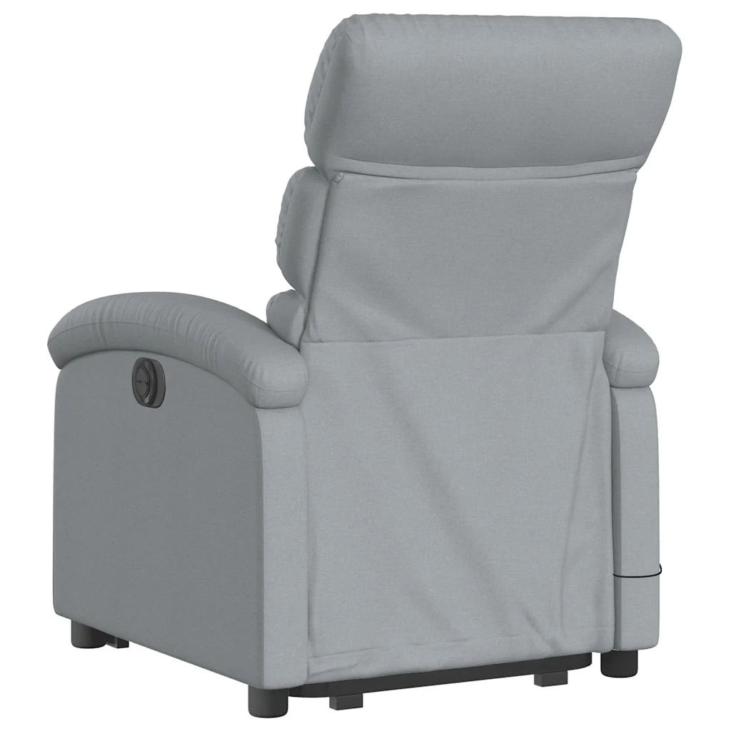 Divano Sedia-Poltrona Alzapersona Massaggi Reclinabile Grigio Chiaro Tessuto 803166
