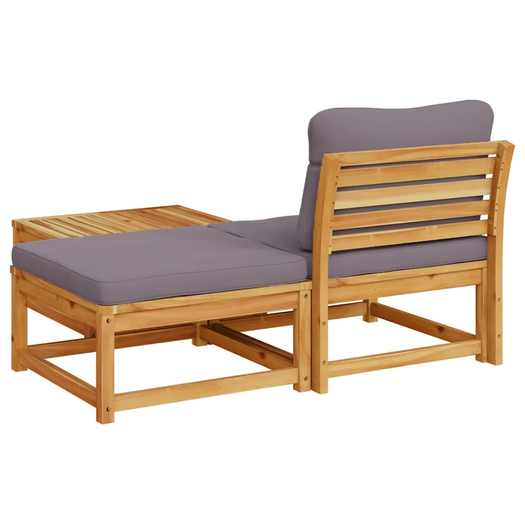 Salotto da Giardino-Set Mobili da Giardino 3pz con Cuscini Legno Massello di Acacia 144933
