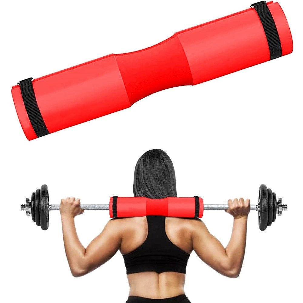 Trade Shop - Barbell Squat Pad Cuscino Bilanciere Collo Per Sollevamento Pesi Squat 45x10 Cm - Rosso