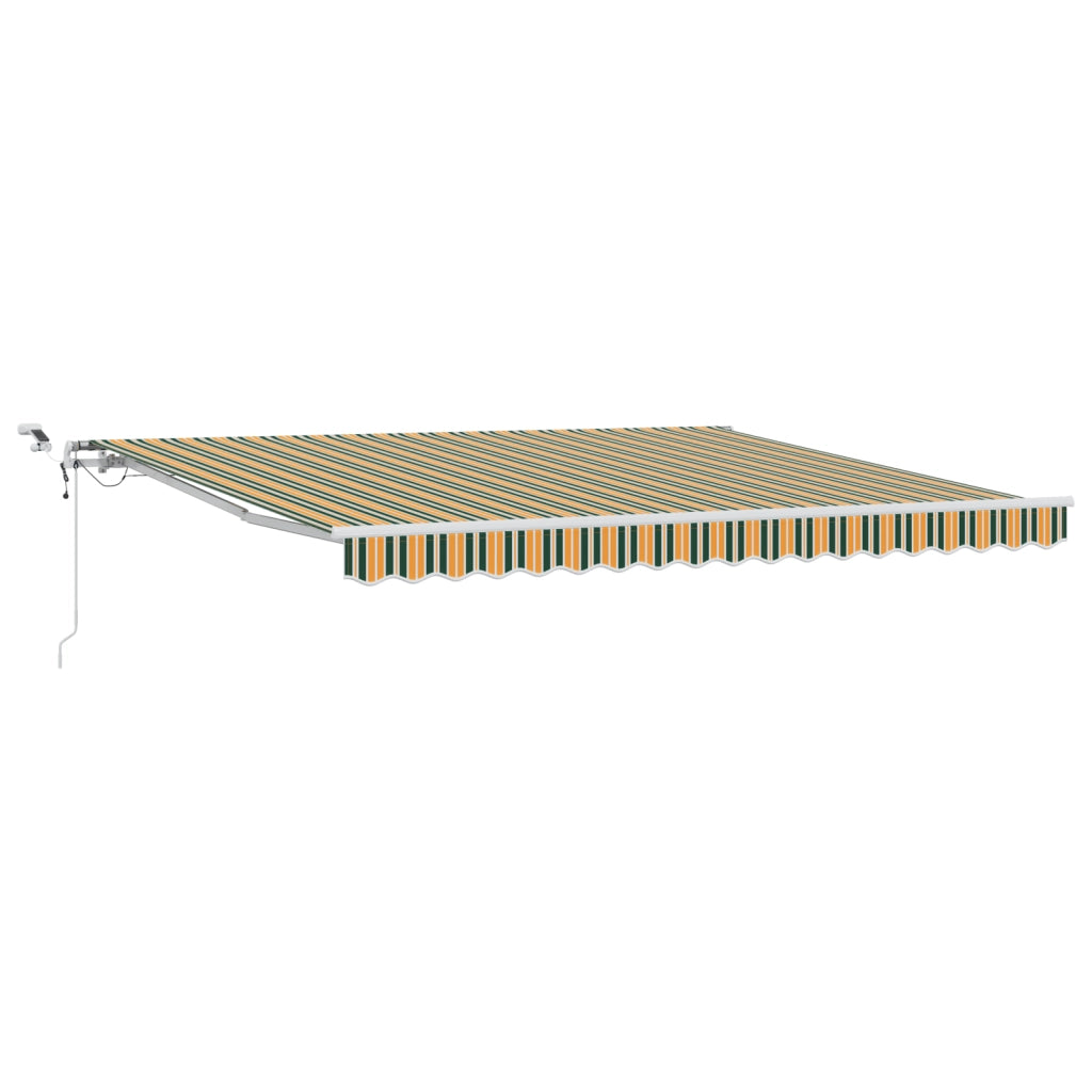Tenda Retrattile Automatica con LED Verde e Giallo 400x350 cm