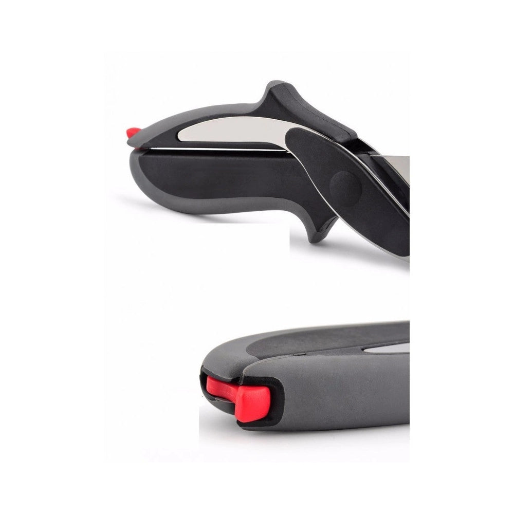 Trade Shop - Forbici Coltello E Tagliere Da Cucina Clever Cutter 2 In 1 Affetta Verdure Carne -