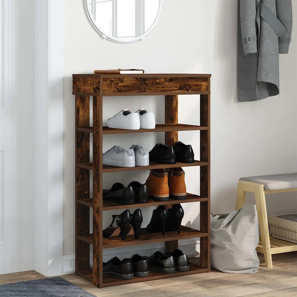 Scarpiera | Mobile per scarpe Rovere Fumo 60x30x98 cm in Legno Multistrato