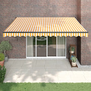 Tenda Sole Automatica Retrattile Gialla e Bianca 4x3 m 3154508