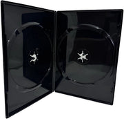 Etichetta per DVD doppia nera - 7mm spessore - 2 dischi - eco-friendly - hub brevettato - copertura esterna chiara per inlay - custodia per DVD