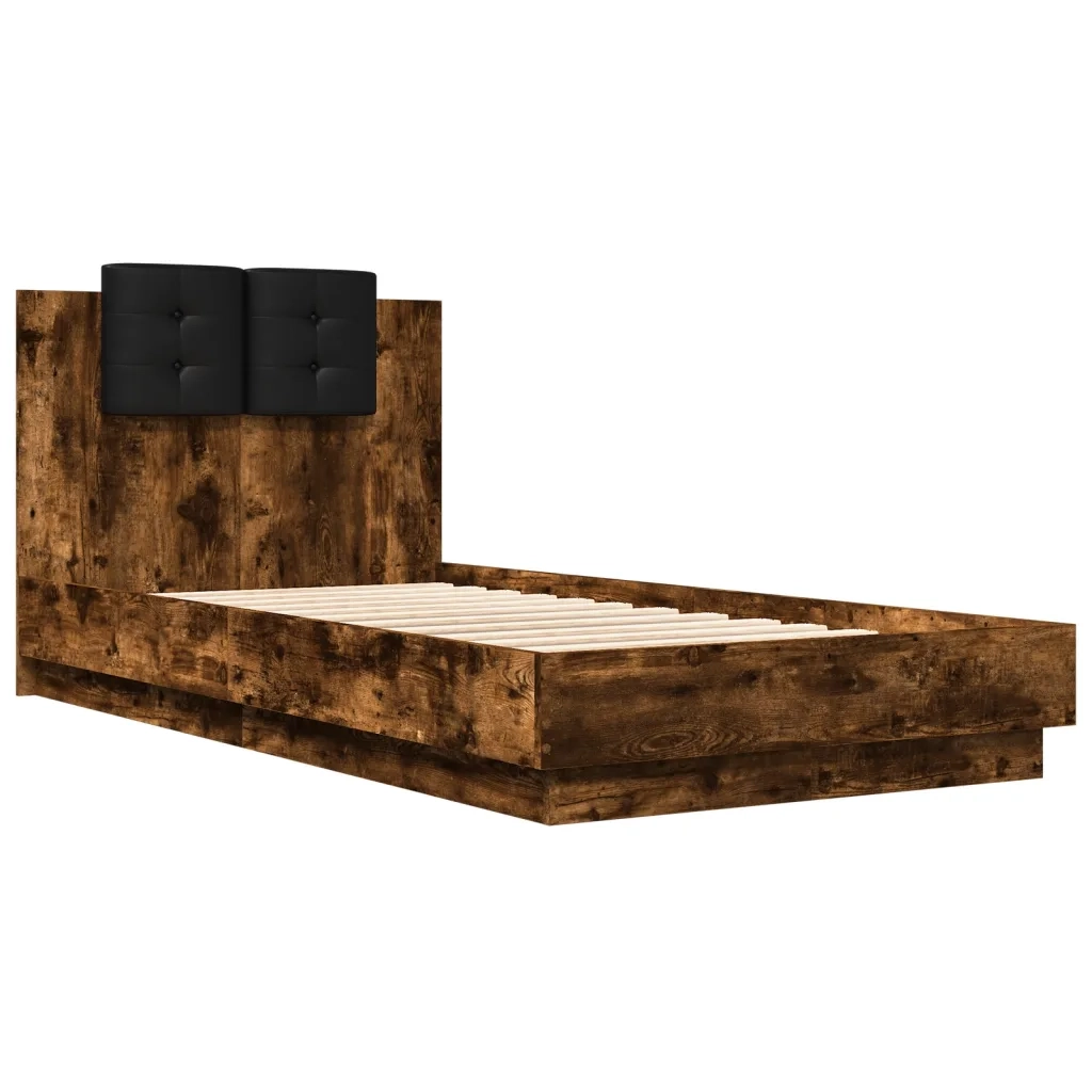 Giroletto con Testiera Rovere Fumo 90x190 cm Legno Multistrato 3209972