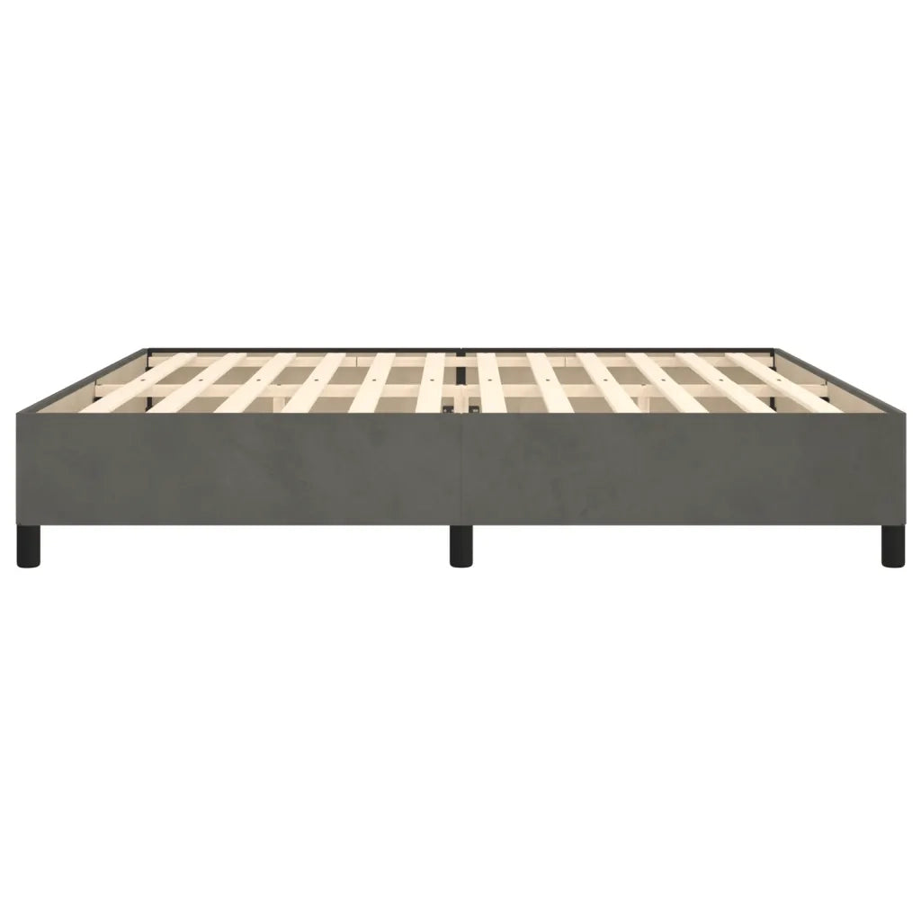 Letto matrimoniale | Letto per adulti | Giroletto senza Materasso Grigio Scuro 200x200 cm Velluto