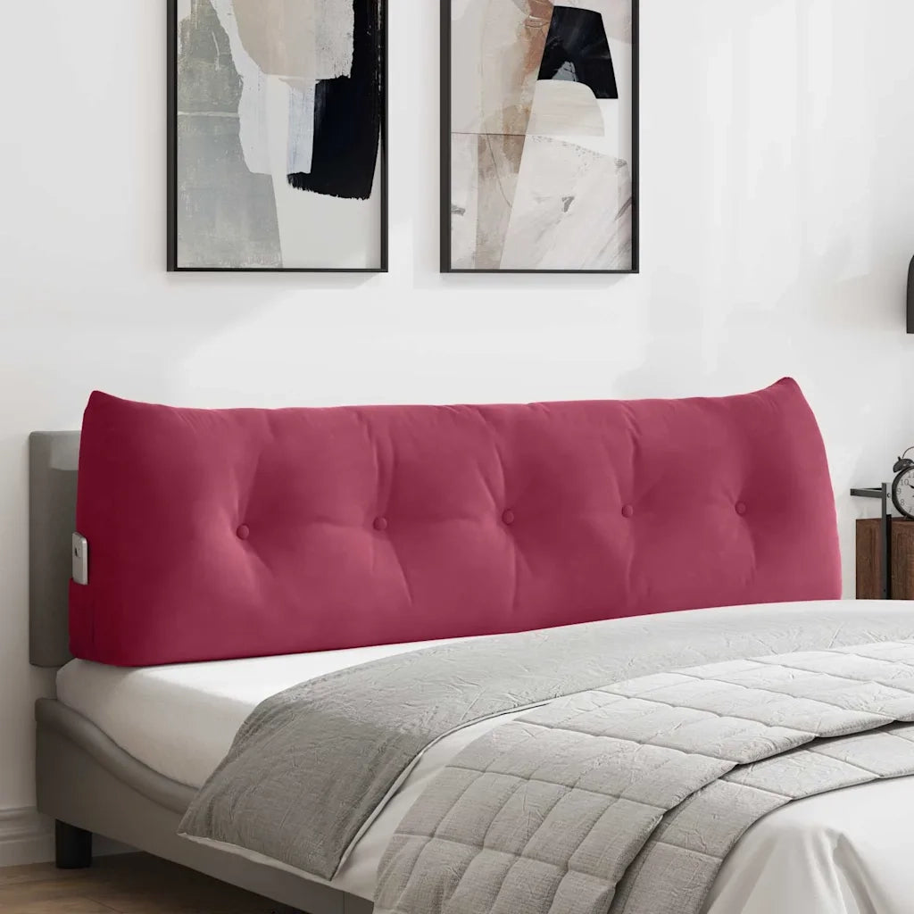 Cuscino per Schiena Rosso Vino 160 x 24 x 50 cm Velluto 42014550