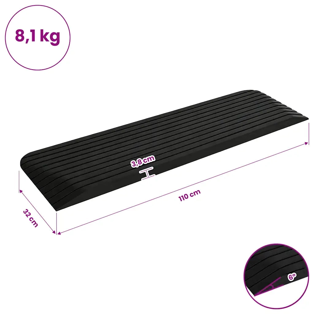 Rampa per Soglia 110x41x5 cm in Gomma CFW2956444