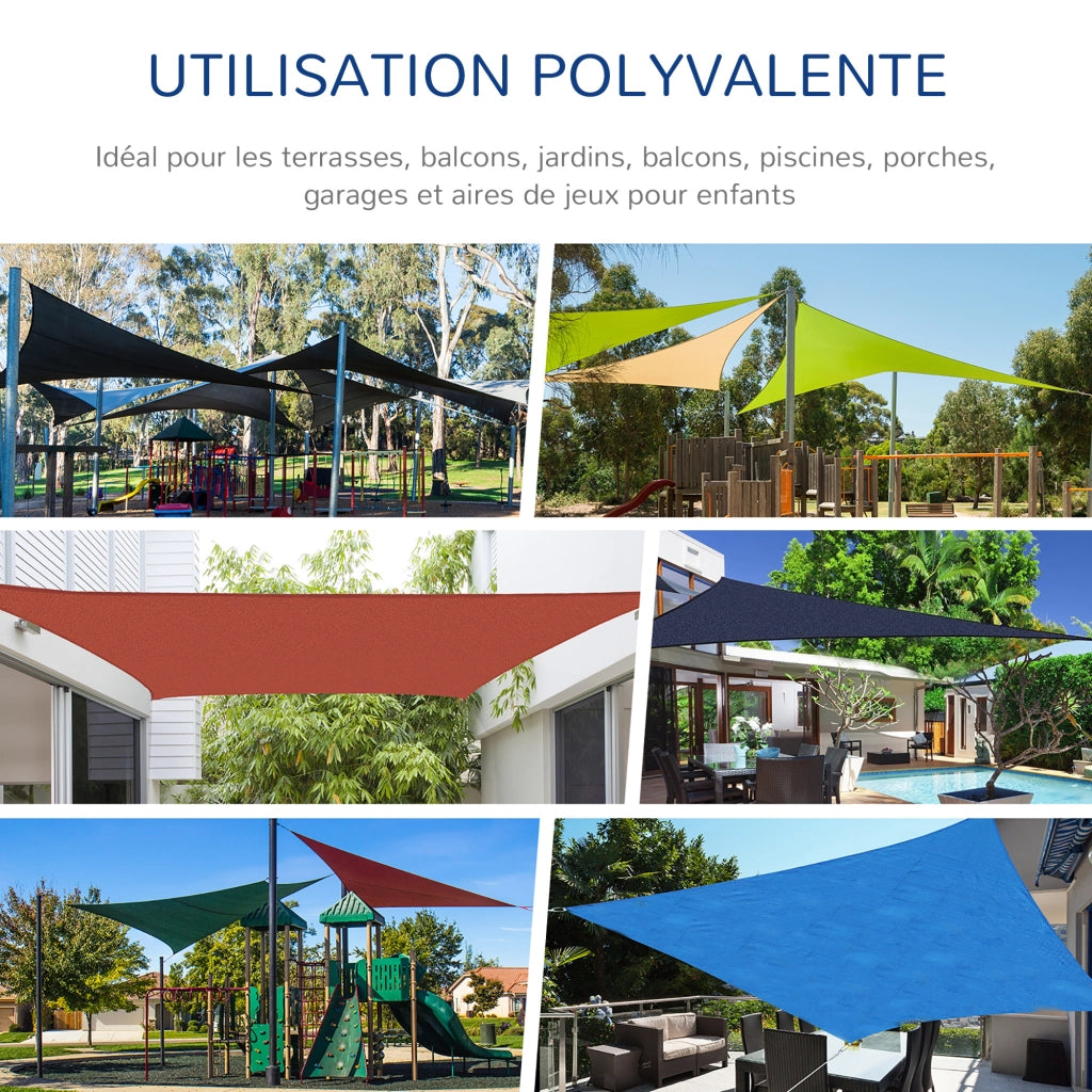 Tenda da sole triangolare grande ¨C zephmum ¨C 4x4x4 m sable polietilene