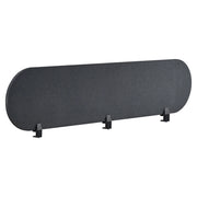 Pannello divisorio grigio scuro in tessuto PET Board 180 x 40 cm Schermo acustico Morsetti di montaggio modulari Casa Ufficio